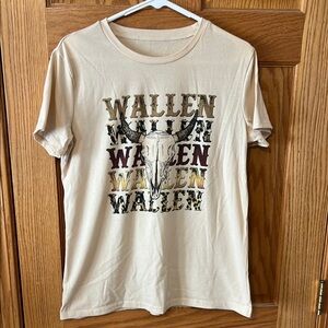 Cream Morgan Wallen Graphic T-Shirt with Skull Design